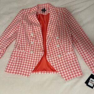 NWT Tommy Hilfiger Gingham Double Breasted Women’s Blazer